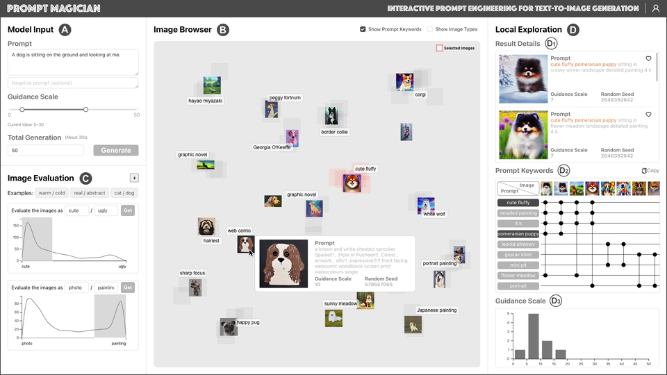 PromptMagician: Interactive Prompt Engineering for Text-to-Image Creation